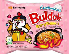 Buldak spicy ramen hot chicken carbonara